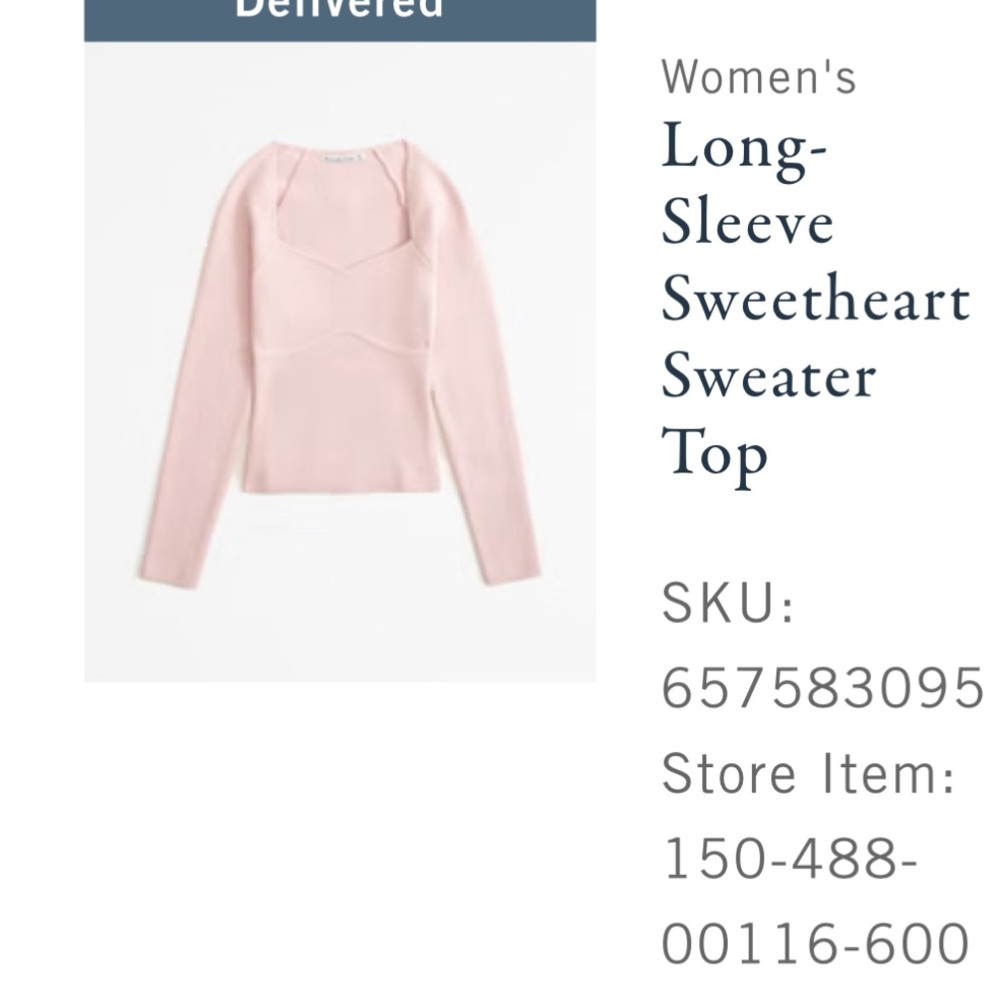 Abercrombie sweetheart top pink NWT